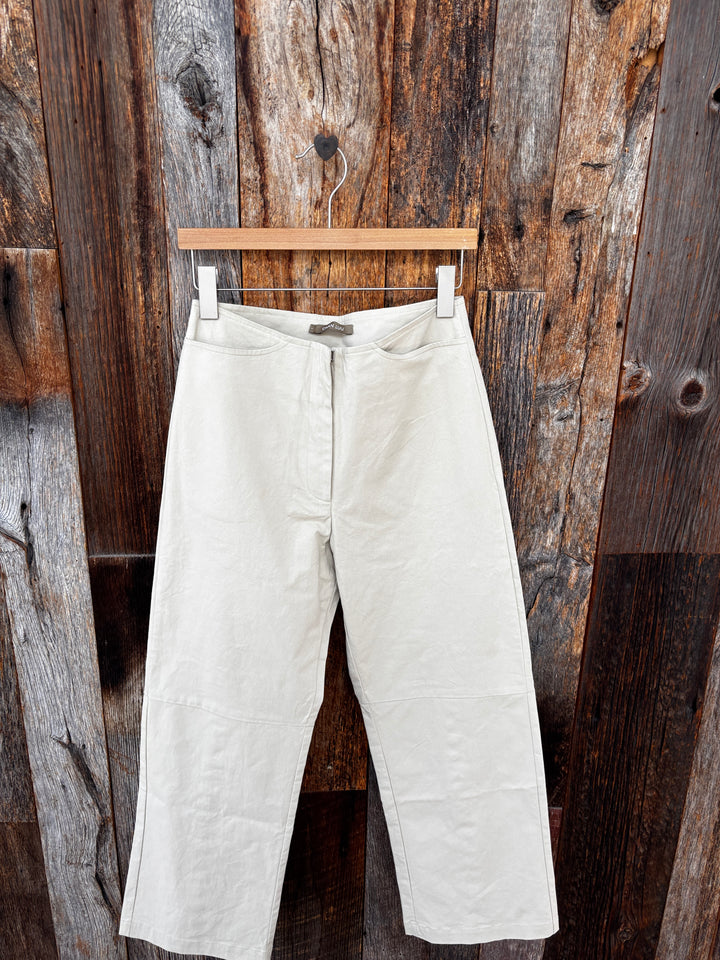 Chan Luu Back Snap Straight Leg Pant Bone