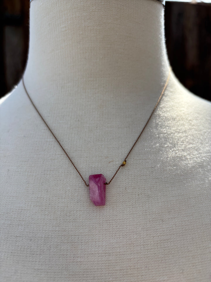 Margaret Solow Pink Tourmaline Necklace 18k GEO-TRM18