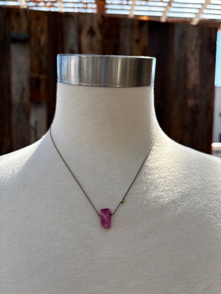 Margaret Solow Pink Tourmaline Necklace 18k GEO-TRM18