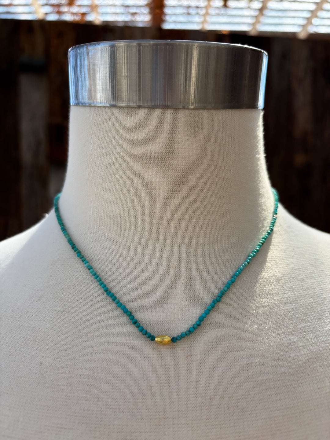 Margaret Solow Turq. Beaded Necklace 18k DV-TURQ/18L