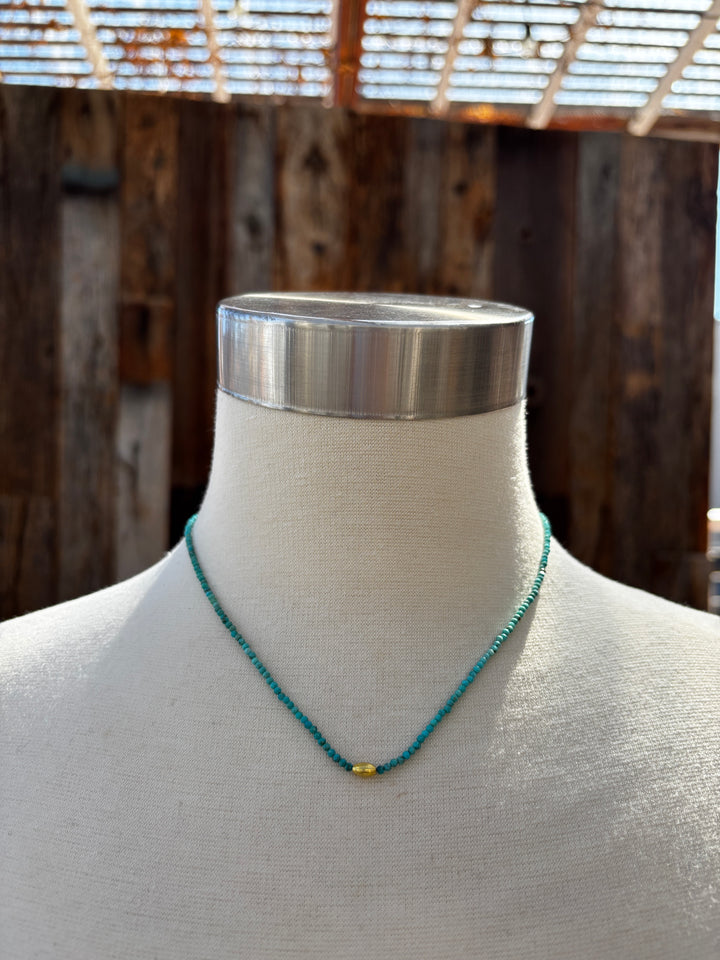 Margaret Solow Turq. Beaded Necklace 18k DV-TURQ/18L