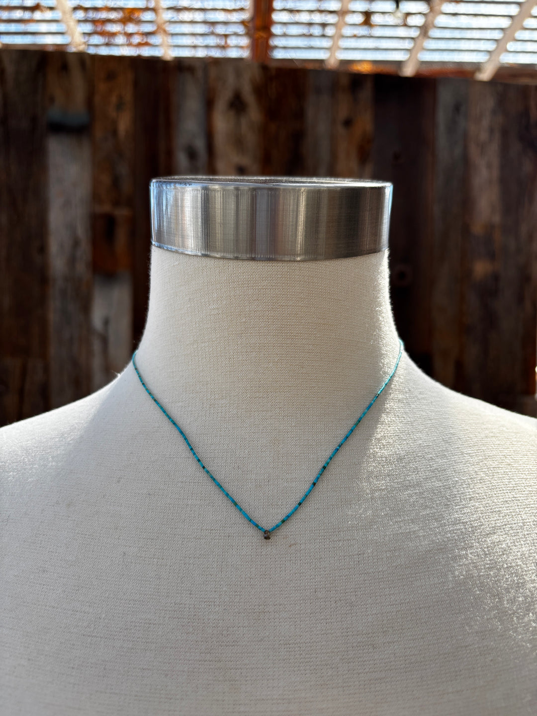 Margaret Solow Heishi Turq. Beaded w/ Diamond DV-HTT DIA