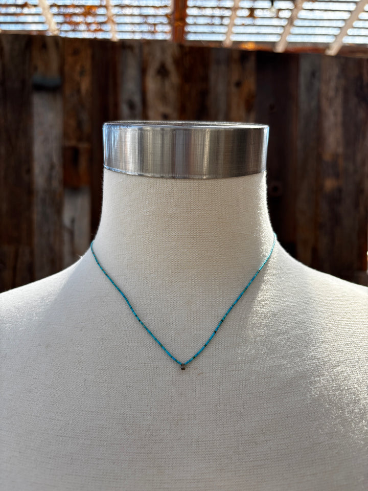 Margaret Solow Heishi Turq. Beaded w/ Diamond DV-HTT DIA