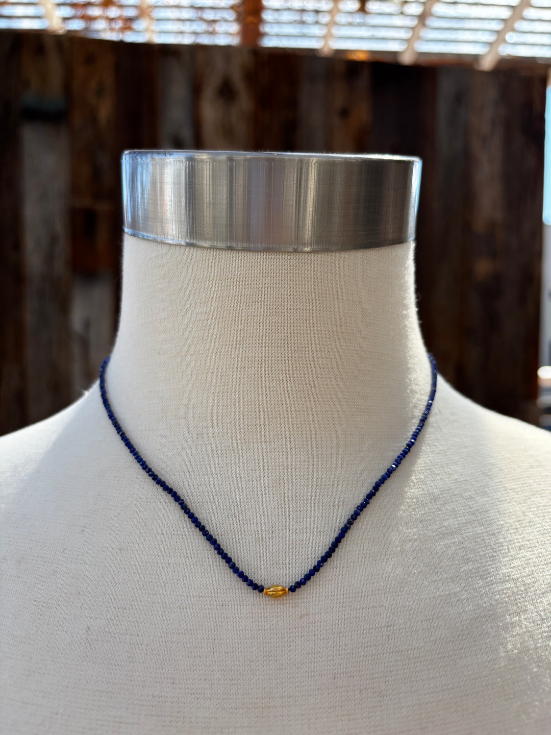 Margaret Solow Lapis Beaded Necklace w/ 18k DV-LAP/18k