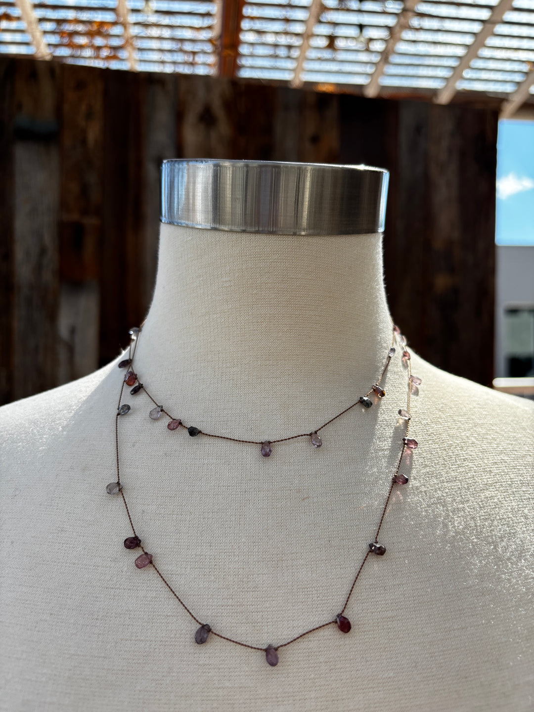 Margaret Solow Pink Spinel Knotted Necklace MW-ST