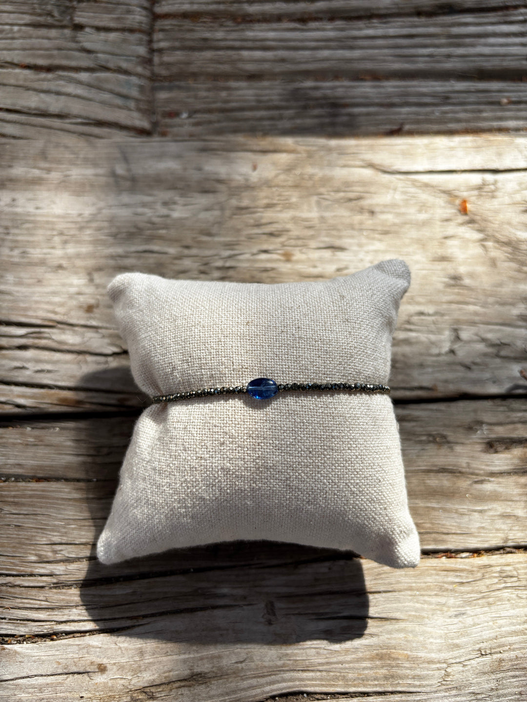 Margaret Solow Pyrite/Sapphire Bracelet SS RSB-PY/SAP