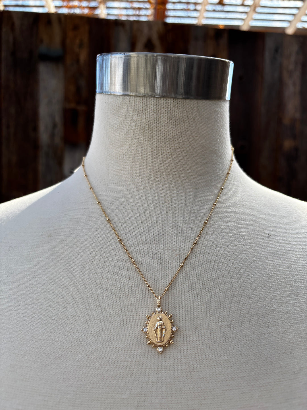 Joy Dravecky Lady Lourdes Pendant Gold