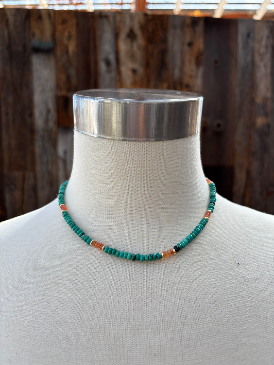 Joy Dravecky Opal Drift Necklace Turq. & Salmon