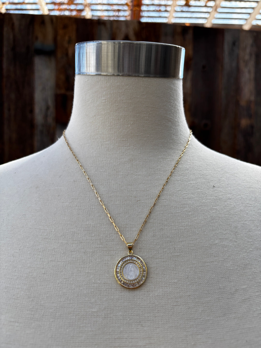 Joy Dravecky Mother Mary Necklace Gold