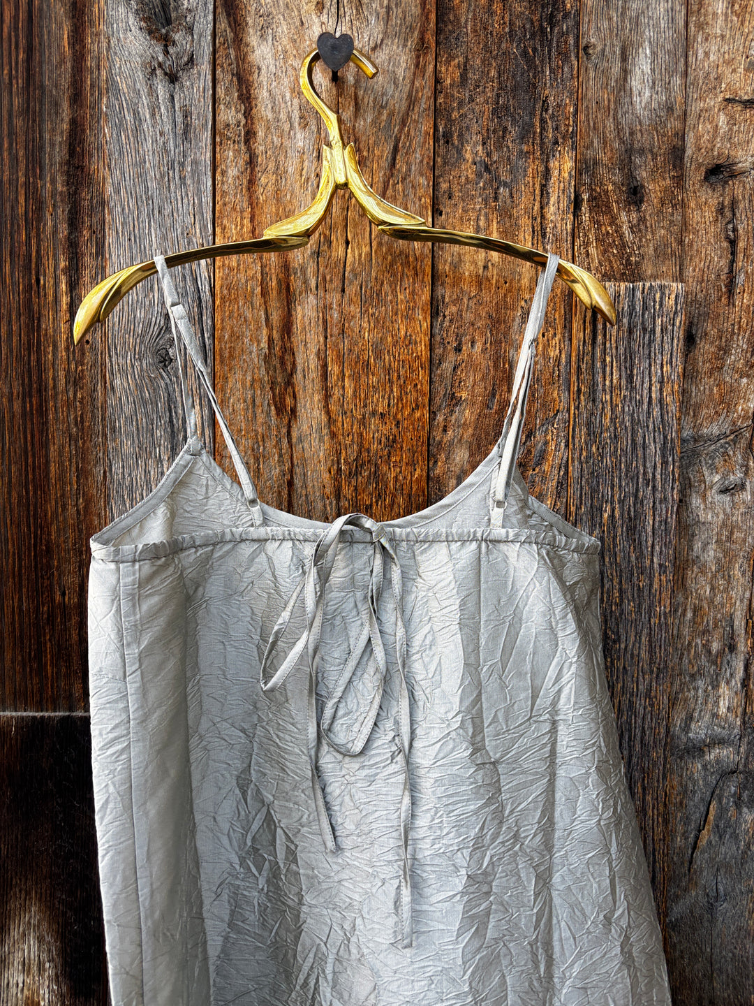 Chan Luu Techno Taffeta Feather Dress Limestone