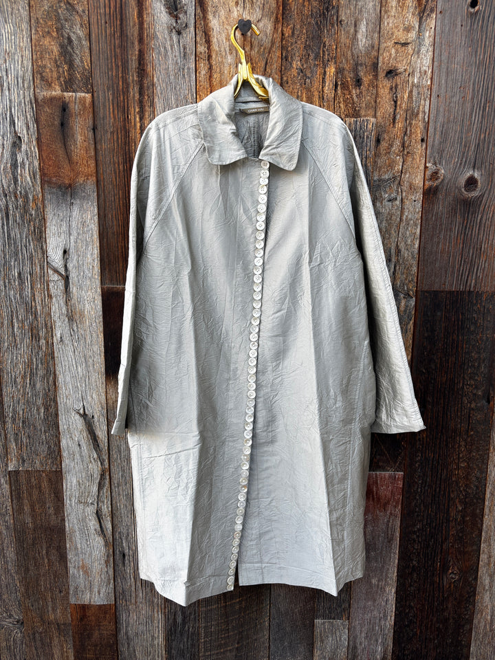 Chan Luu Techno Taffeta Row Coat Limestone