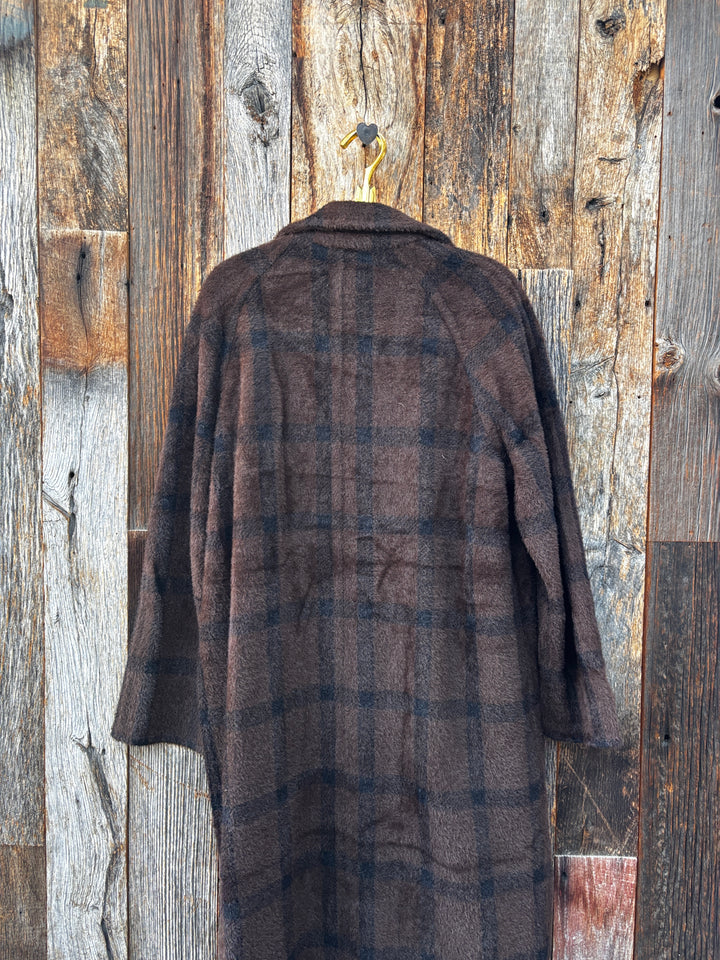 Z Supply Crosby Plaid Cocoon Coat Dark Chocolate