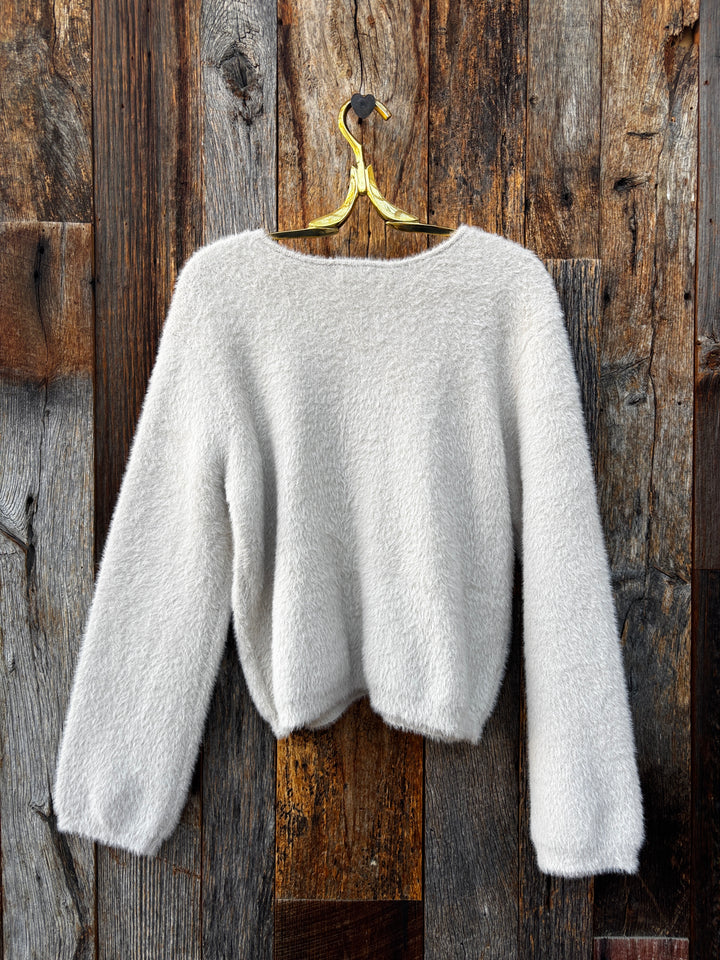 Z Supply Winterglow Fluffy Cardigan Frosted Pearl