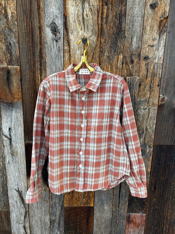 Llea Blue Lili Flannel Cotton Plaid Oat