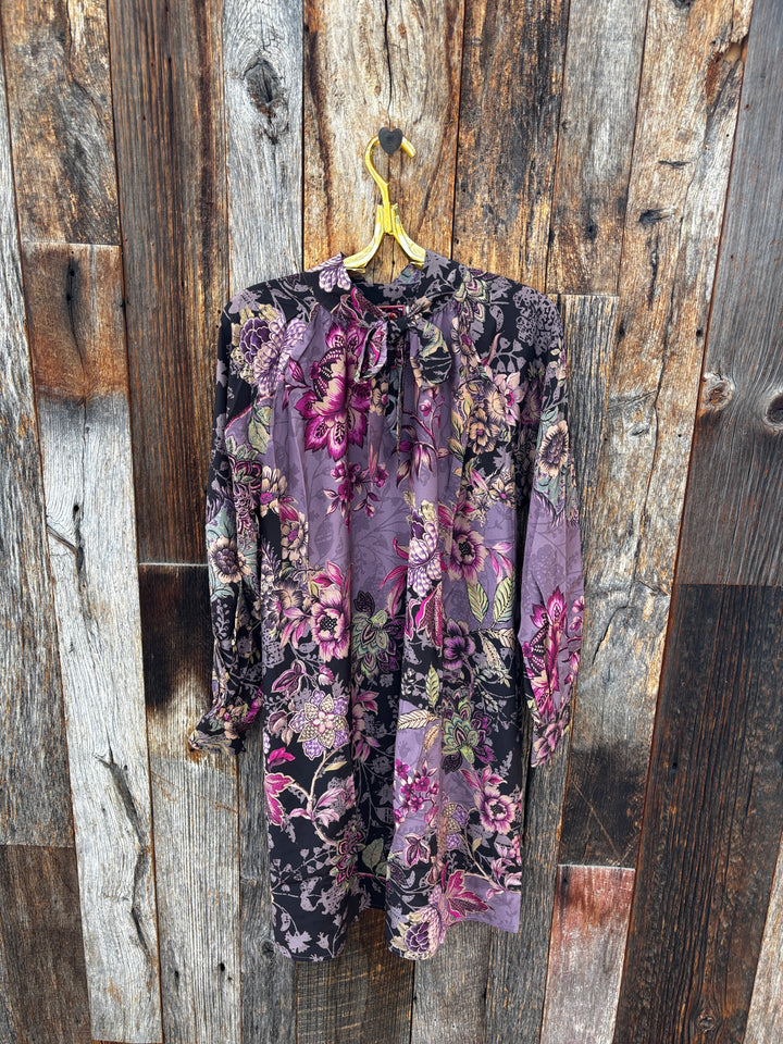 Johnny Was Magaly Tie Neck Mini Dress- Jemma