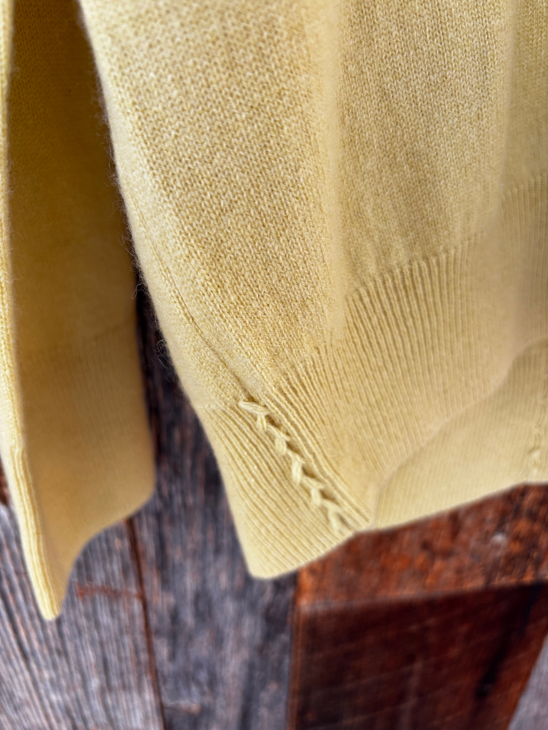 Label + Thread Core Cashmere BF V Neck Sweater - Canary