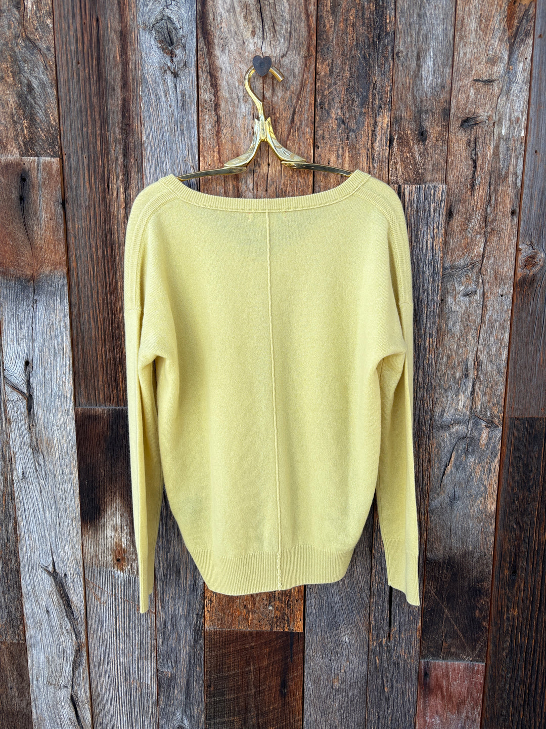 Label + Thread Core Cashmere BF V Neck Sweater - Canary