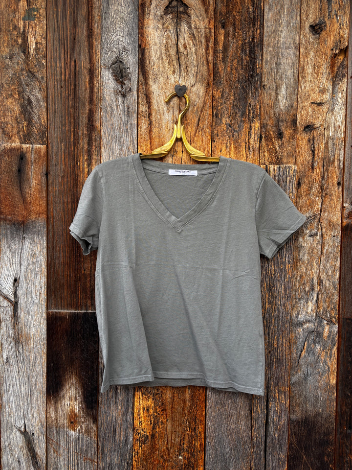 Project Social T Must Have V Neck Tee- Slate