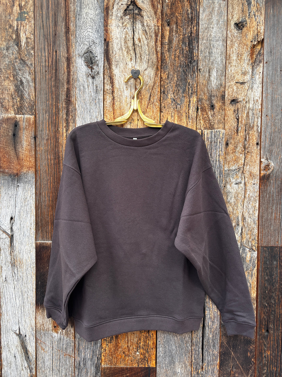 Paper Label Lorne Oversized Sweatshirt- Chocolate