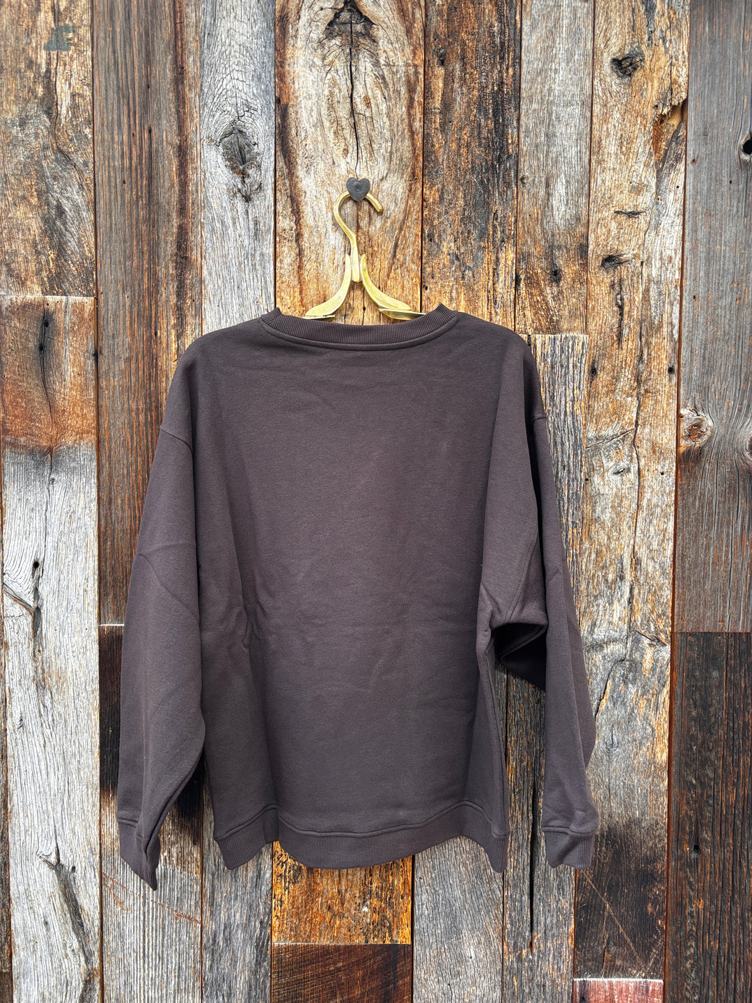 Paper Label Lorne Oversized Sweatshirt- Chocolate