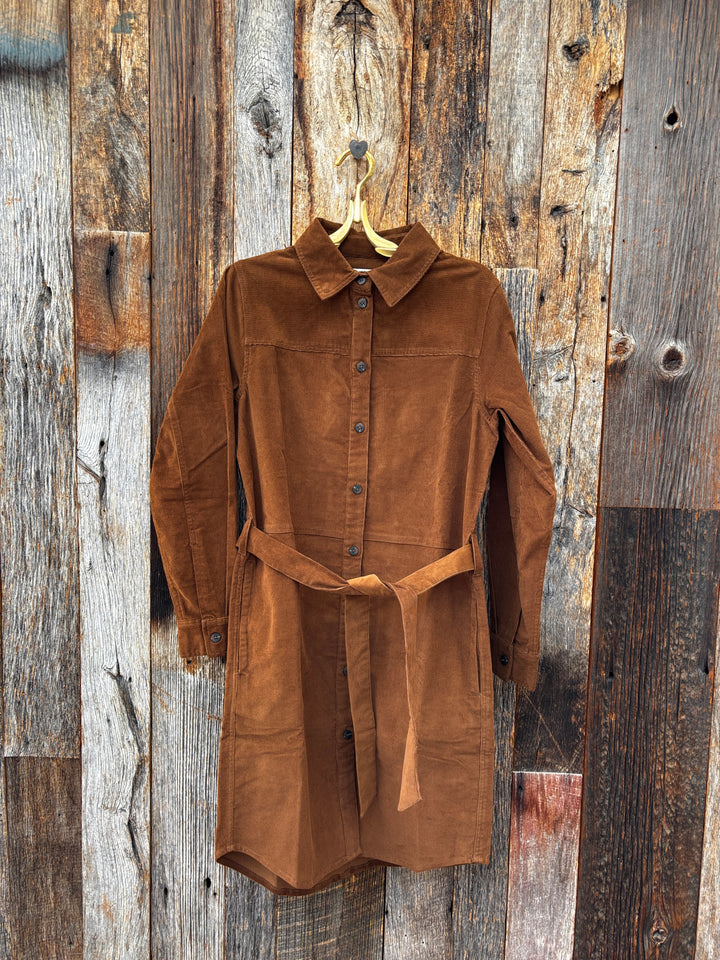 Paper Label Donna Shirt Dress- Tobacco