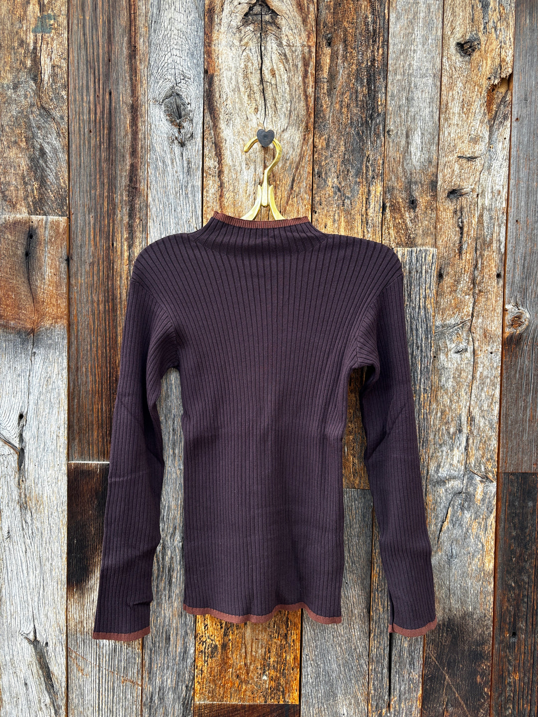 Paper Label Nina Knit Turtleneck-Chocolate