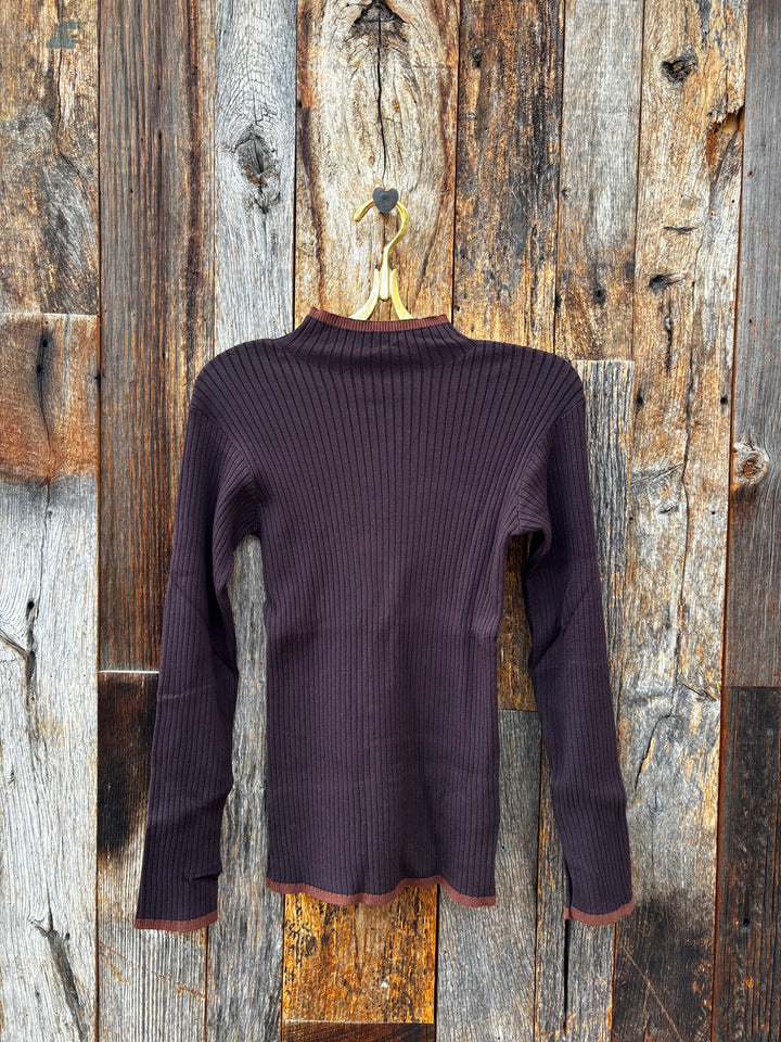 Paper Label Nina Knit Turtleneck-Chocolate