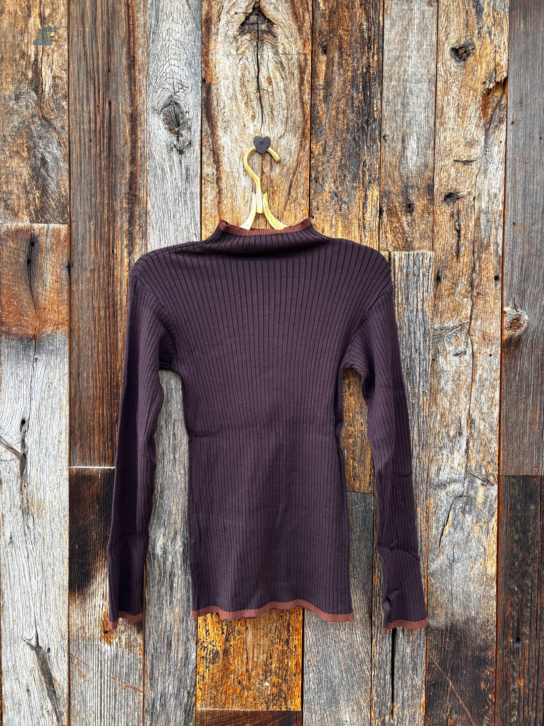 Paper Label Nina Knit Turtleneck-Chocolate