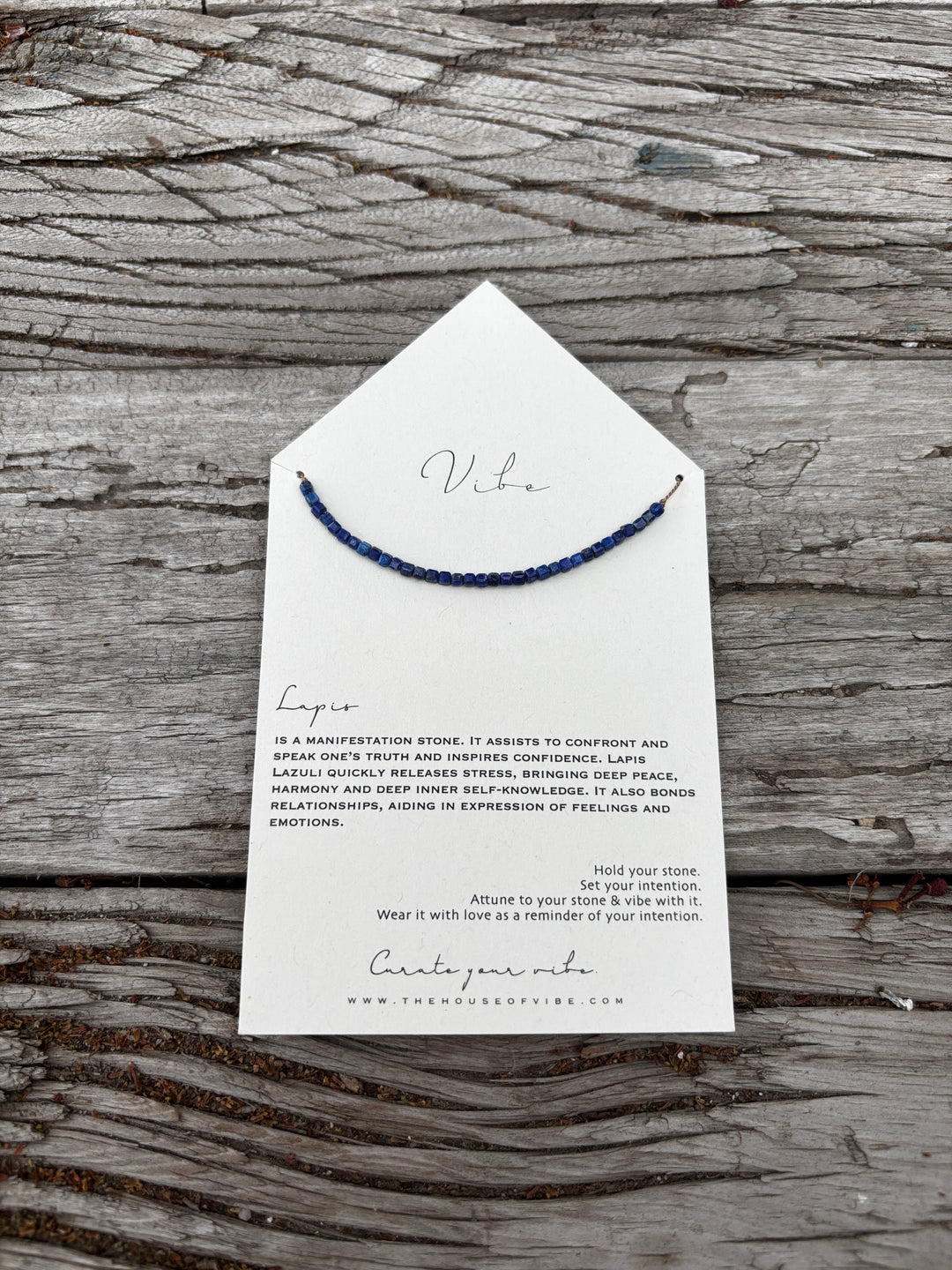 Vibe Lapis Cube Row Necklace