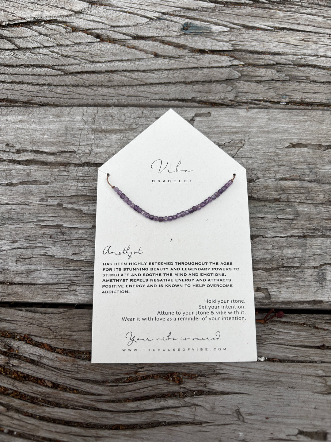 Vibe Amethyst Cube Row Bracelet