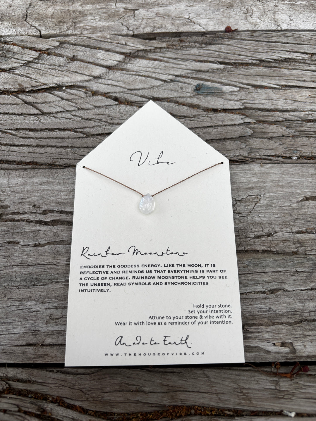 Vibe Rainbow Moonstone Drop Necklace