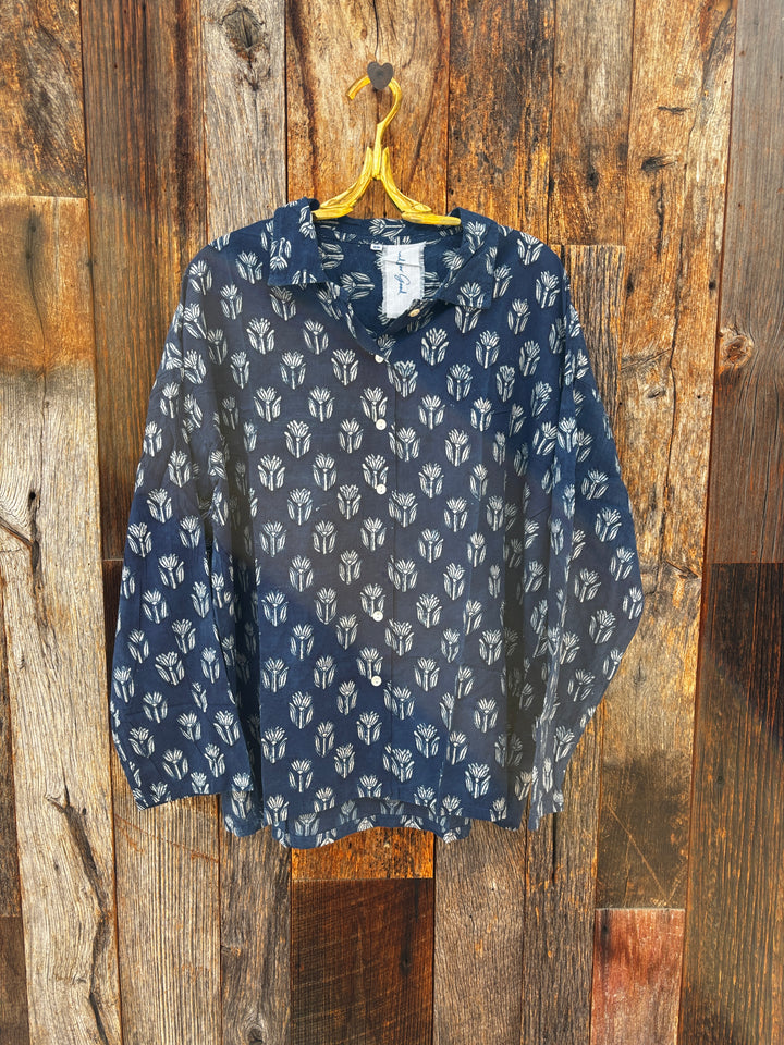 ... And For Good Relaxed Boyfriend Shirt Indigo Tulip