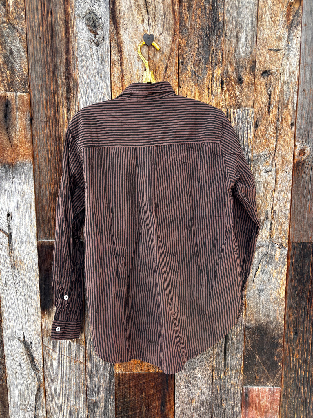 ...And For Good Menswear Stripe Chocolate Overdye