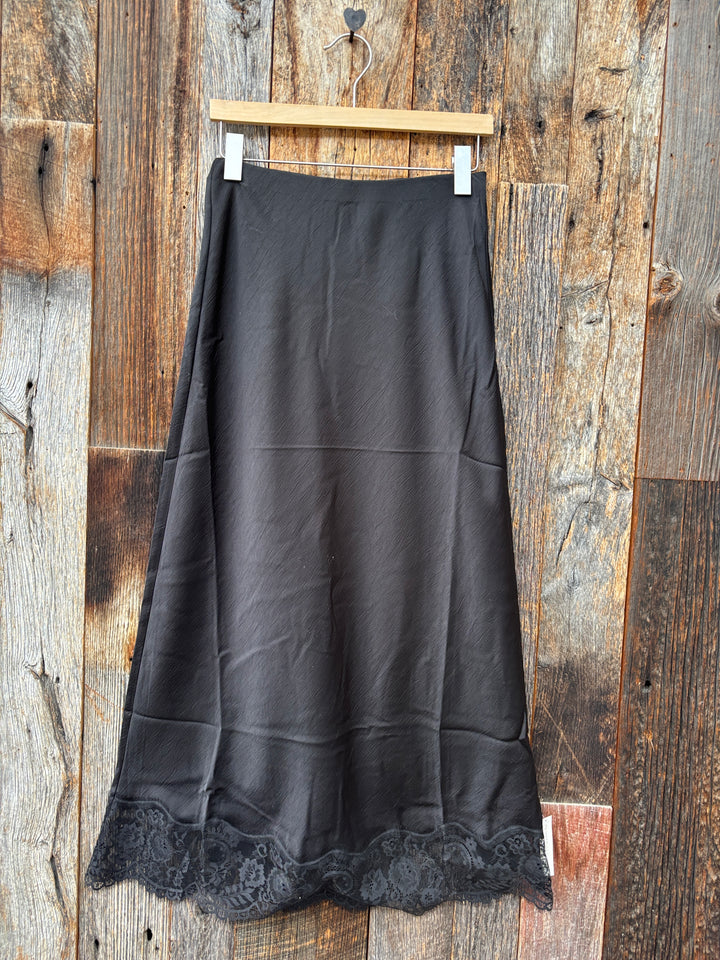 Z Supply Cinder Lace Midi Skirt Black
