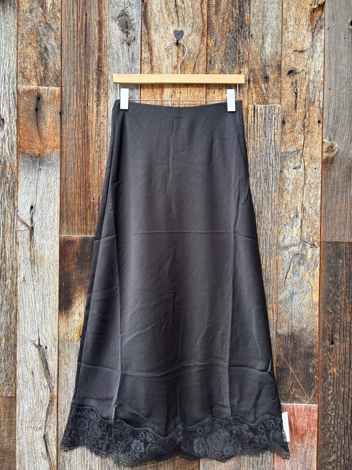Z Supply Cinder Lace Midi Skirt Black