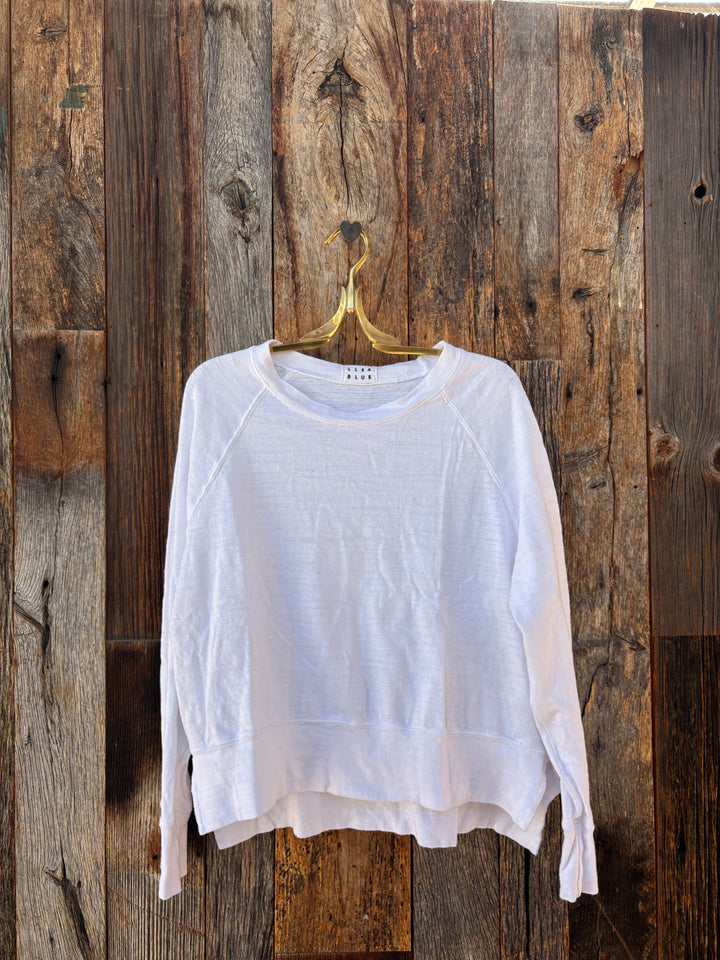Llea Blue Addy Raglan Sweatshirt White