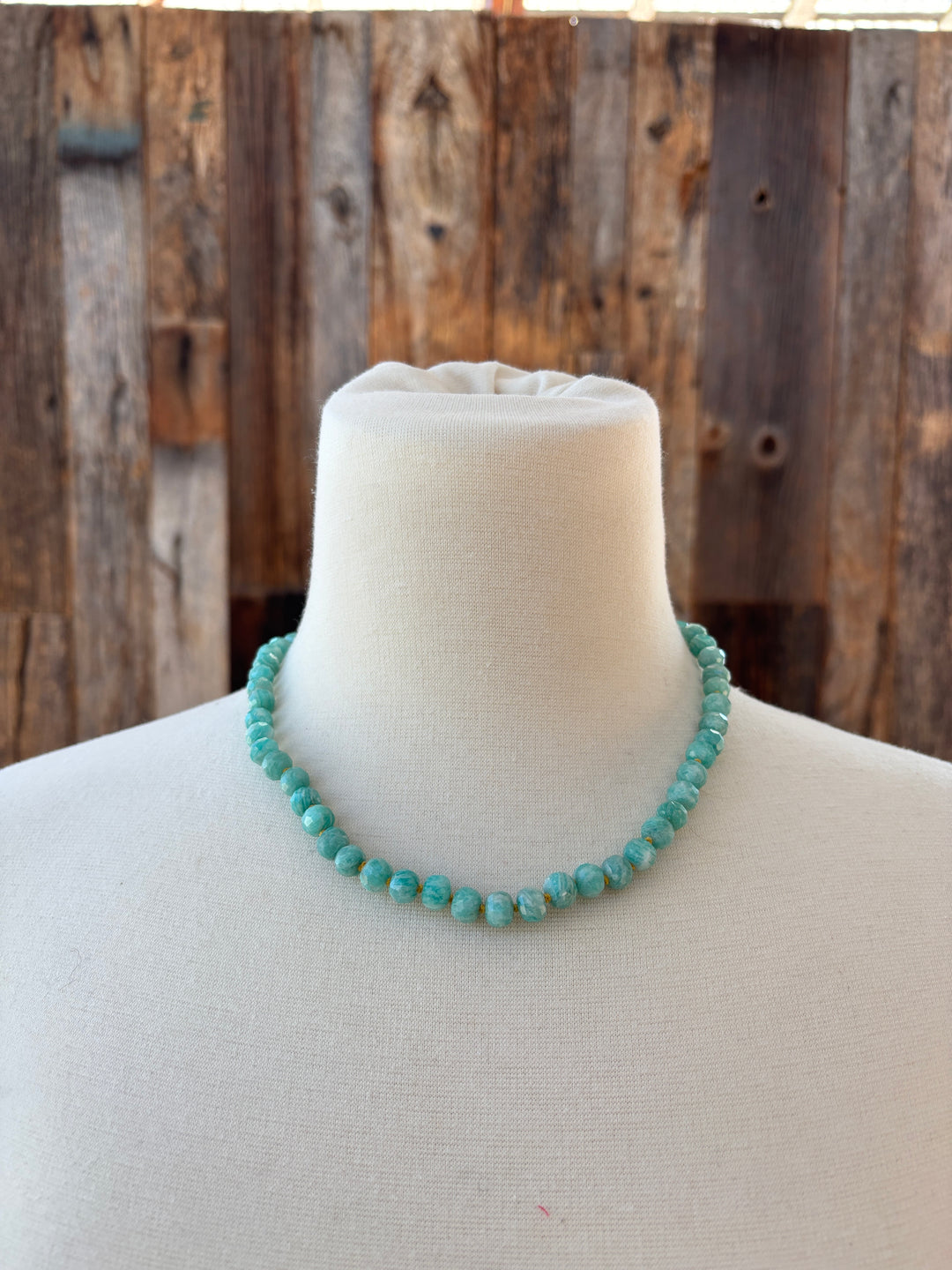 Radiant Malas Knotted Gemstone Amazonite 17"