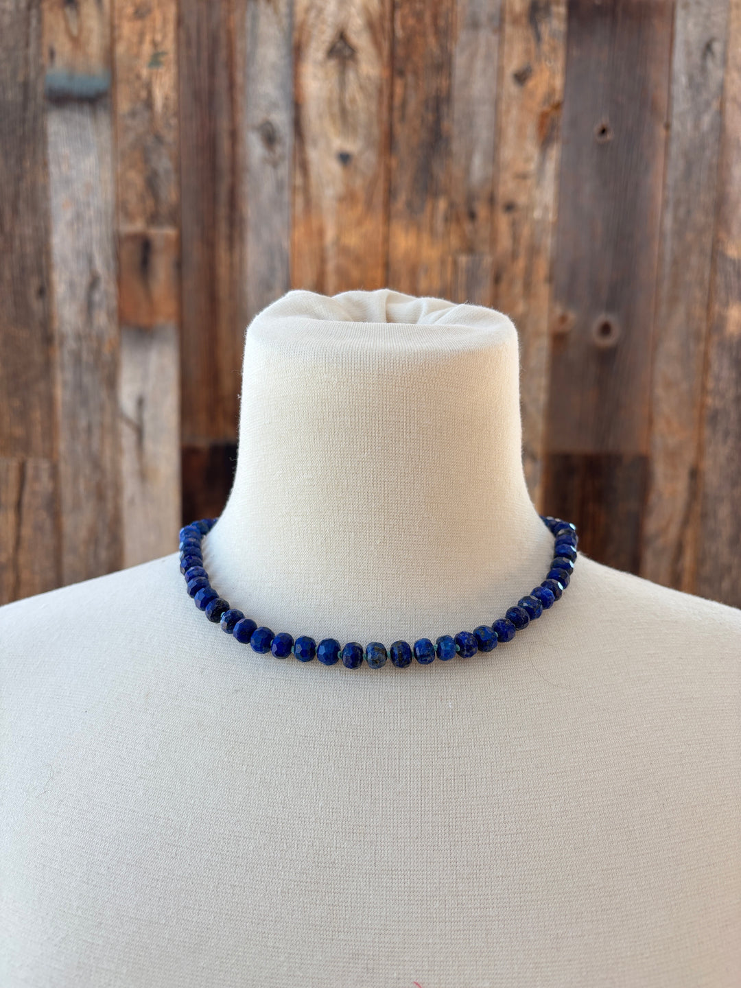 Radiant Malas Knotted Gemstone Lapis 17"