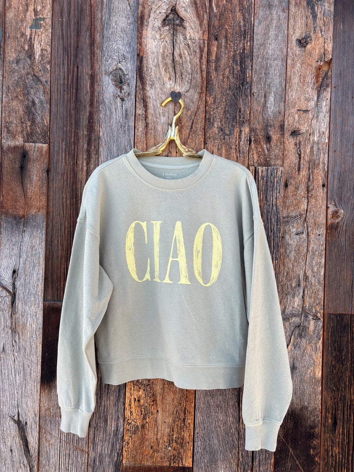 Z Supply Ciao First Date Sweatshirt Bay Leaf