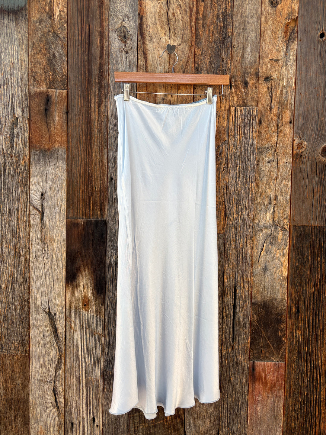 Milio Milano Silky Viscose Rayon Slip Skirt Sky Blue