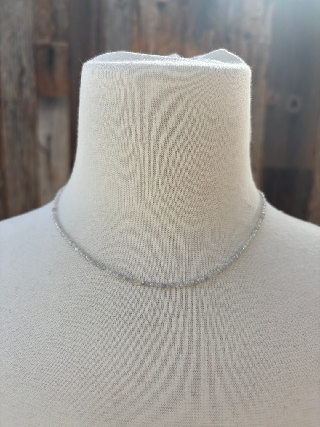 Radiant Malas Silver Zircon Tiny Intention Necklace 16"