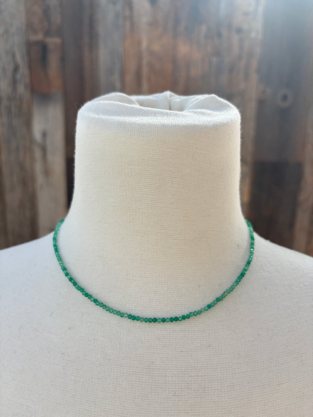 Radiant Malas Emerald Green Agate Tiny Intentions Necklace 16"