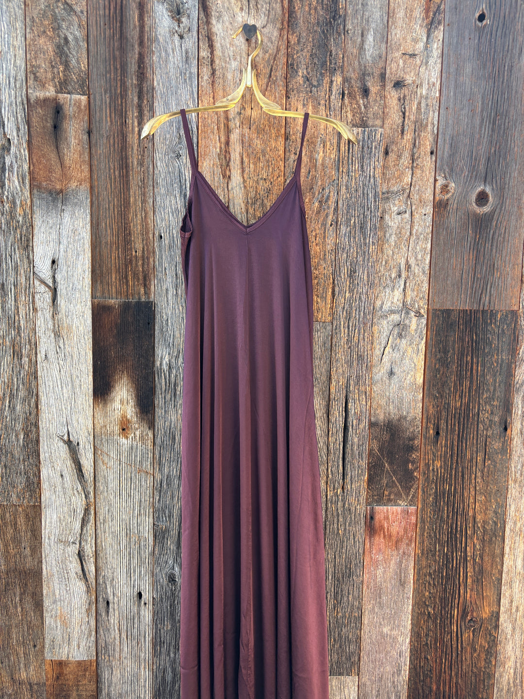 Milio Milano Silky Slip Maxi Dress Eggplant