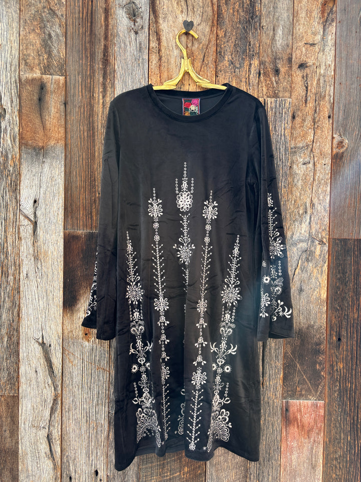 Johnny Was Bounce Velour Kimono Dress Black