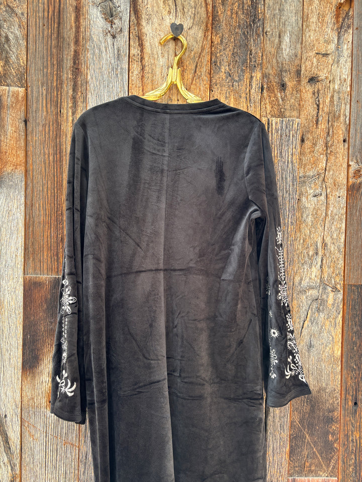 Johnny Was Bounce Velour Kimono Dress Black