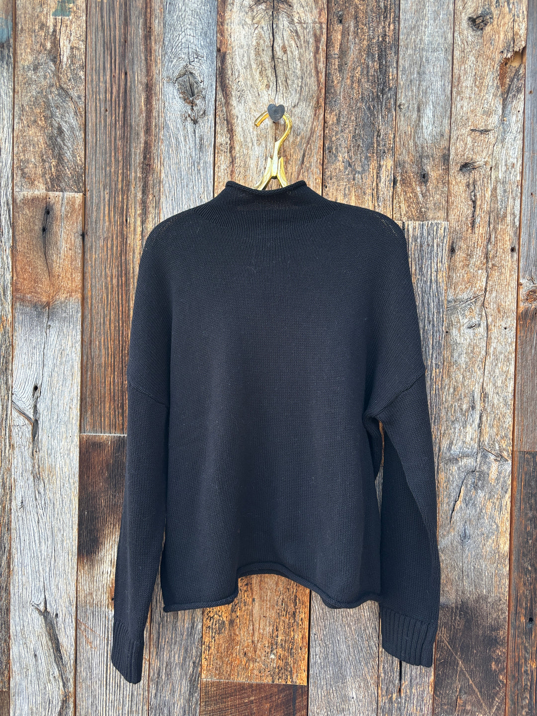 Perfect White Tee Nova Cashmere Roll Neck Sweater Black