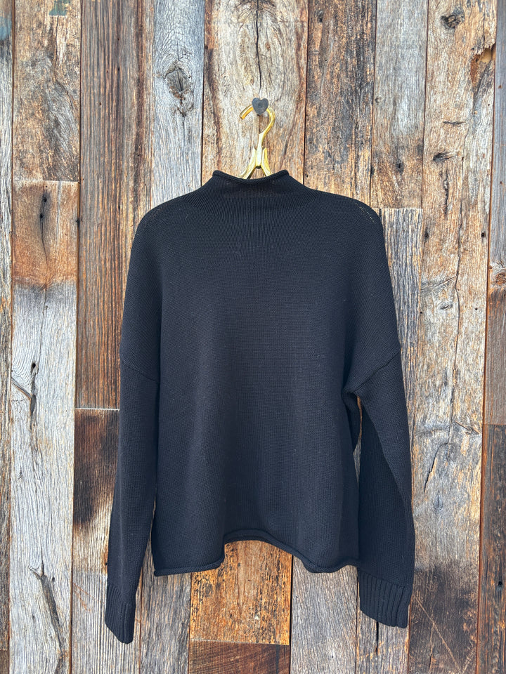 Perfect White Tee Nova Cashmere Roll Neck Sweater Black