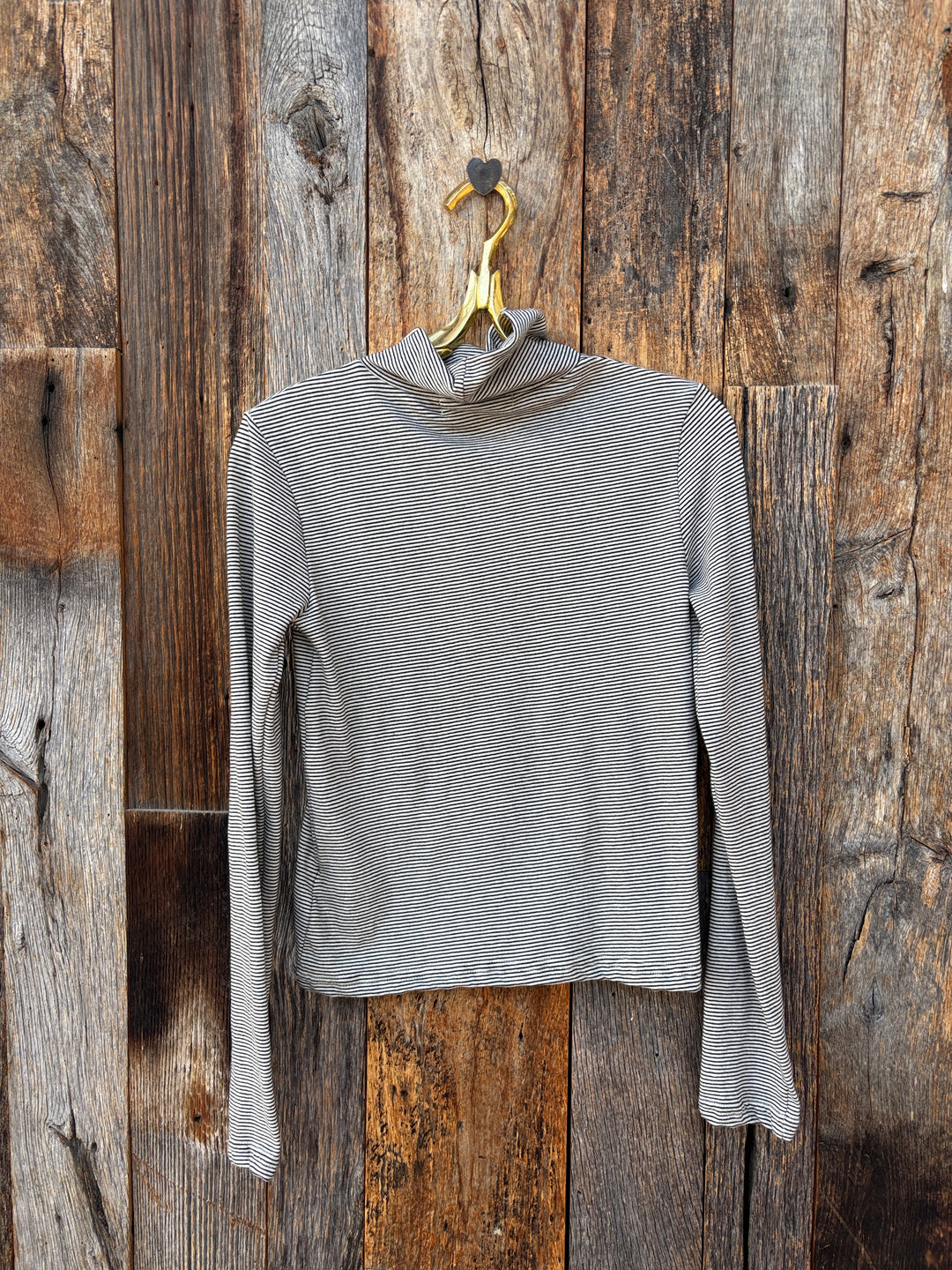 Perfect White Tee Cindy Stripe Jersey Turtleneck Ivory/Black