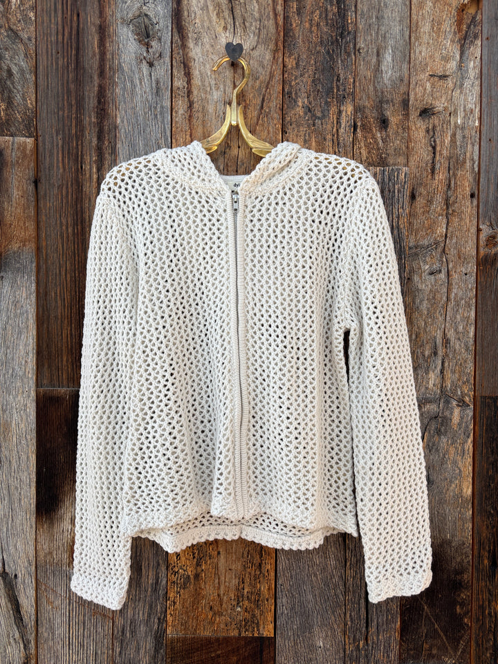 Dylan Whitney Pointelle Sweater Soft Natural