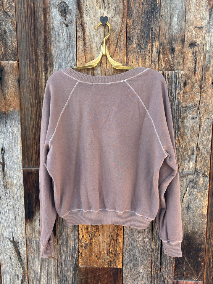 Project Social T Cambridge Stitch V-Neck Sweatshirt Deep Taupe